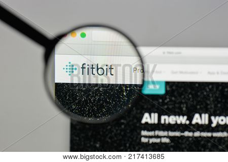 Milan, Italy - August 10, 2017: Fitbit Logo On The Website Homepage.