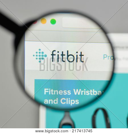 Milan, Italy - August 10, 2017: Fitbit Logo On The Website Homepage.