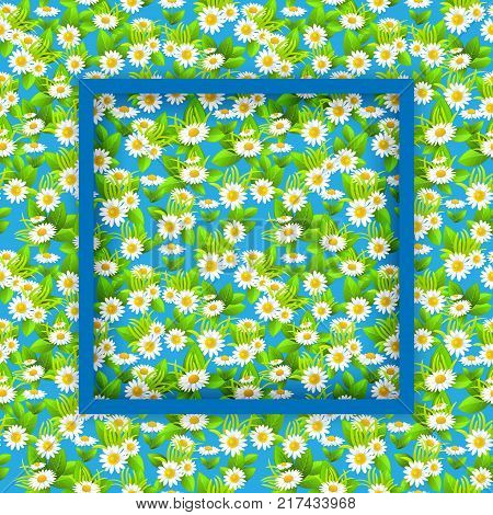 Summer or spring template for design banner, ticket, leaflet, card, poster and so on. Abstract foral seamless pattern.