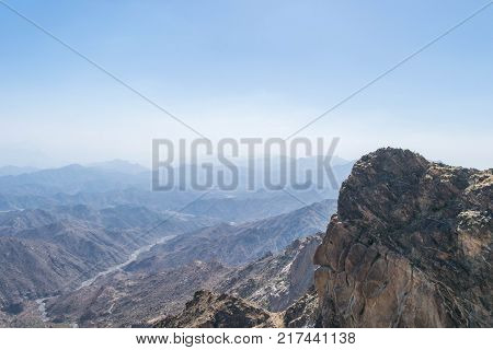 Al Hada Mountain in Taif City, Saudi Arabia with Beautiful View of Mountains