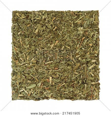 Rue leaf herb used in alternative herbal medicine to treat sprains, injuries of the cartilage and tendons around joints, sciatica and has other health benefits. Ruta graveolens.