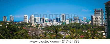 Panorama of Cebu city. Philippines. Cebu is the Philippines second most significant metropolitan centre and main domestic shipping port.