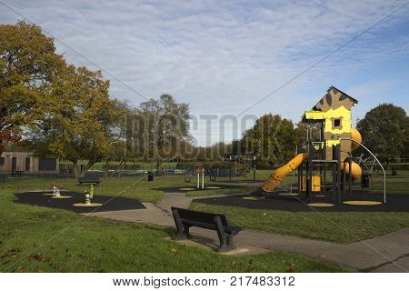 Children's Playground in Wickford Memorial Park Essex England
