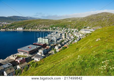 View to the city Hammerfest in Norway.