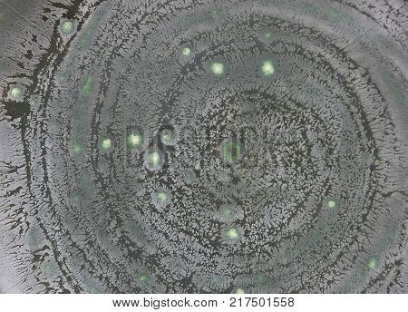Background of old pottery with molds of mint