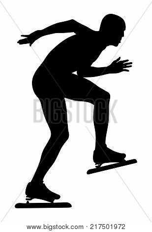 speedskater athlete in speed skating ice arena
