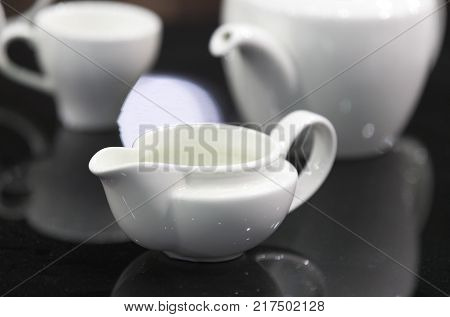 Cups of pottery for drinking tea ceramic
