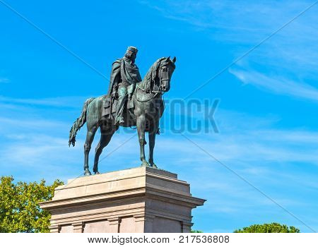 Giuseppe Garibaldi statue in Janiculum. Rome Italy