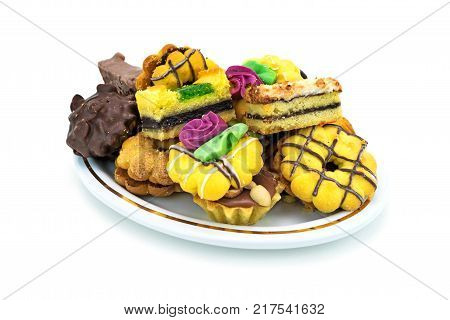 Christmas Cookies sortiment of sweet food on elegant plate