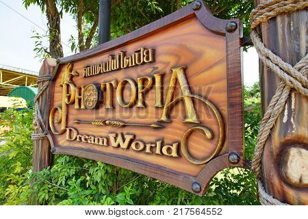 PATHUM THANI THAILAND - November 04 2017: Inside view of the fun park named Dream World in Pathum Thani Thailand. It's the most popular amusement park in Thailand.