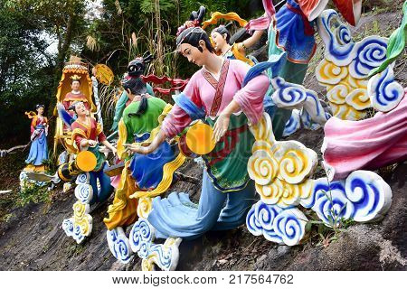 Genting Highlands, Malaysia - November 2, 2017: Chin Swee Caves Temple
