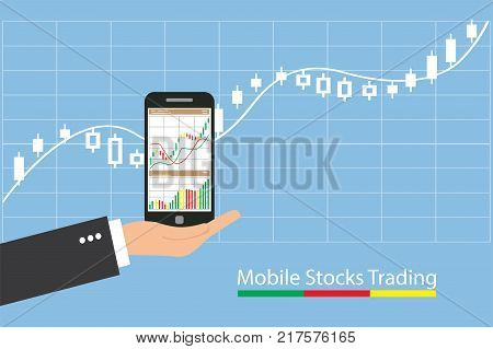 Concept of inforgraphic trading stock market growing for management design analysis business and investment.