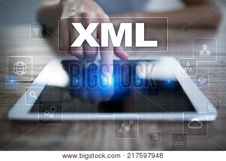 XML. Web development. Internet and technology concept