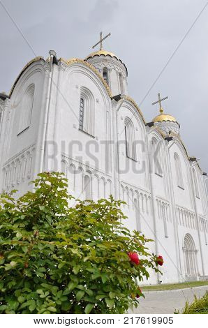 The Vladimir Assumption Cathedral Uspensky Cathedral historic monument by UNESCO as part of the Golden Ring Russia, original frescoes by Andrey Rublev, Russia