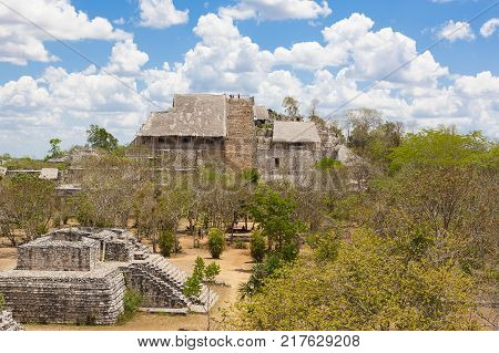 Yucatan Mexico - 23 May 2017: Ruins of Ek Balam - maya archaeological site Yucatan Mexico 23 May 2017