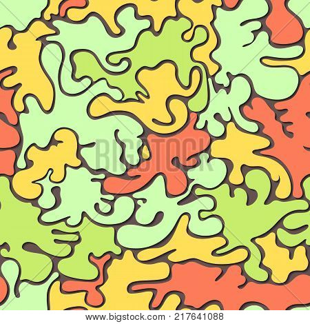 Vector colorful seamless pattern background texture. Ripples, splash, liquid, smooth geometric shapes. Abstract background for design wallpapers, pattern fills, web page backgrounds, surface textures.