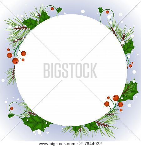 Vector Christmas banners with fir branches and red berries . Stock vector. Stock vector.