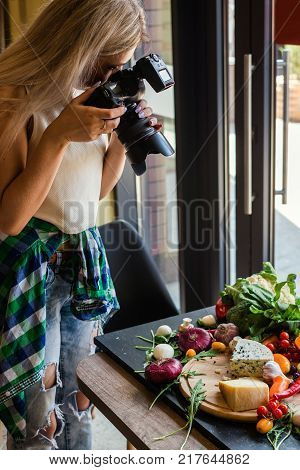 Food photographer at work. Creativity art hobby leisure concept