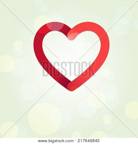 Volume contour of heart on a white background glowing.