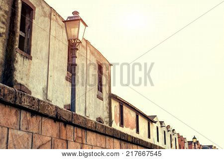 Beautuful sunset in the little town. Boda. Sardinia. Italy
