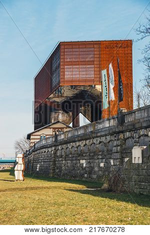 Krakow Poland February 22 2015: Cricoteka the Centre for the Documentation of the Art of Tadeusz Kantor Poland