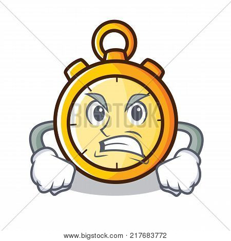 Angry chronometer character cartoon style vector illustration