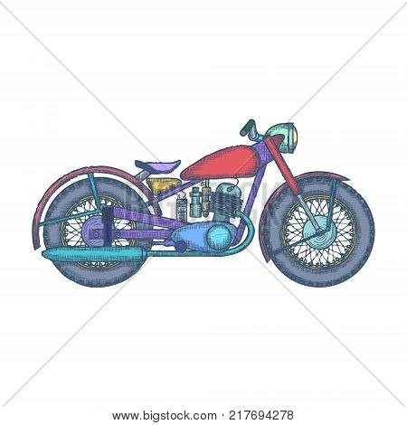 Vintage Motorcycle vector logo design template. bikeshop or motorcycle service icon. Vector Illustration