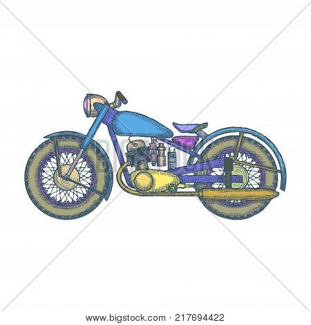 Vintage Motorcycle vector logo design template. bikeshop or motorcycle service icon. Vector Illustration