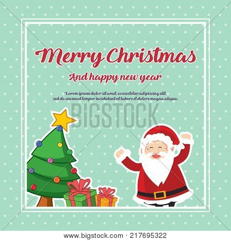 Merry Christmas And Happy New Year Vector Illustration