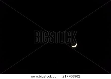 Glowing crescent moon on night and it is beautiful