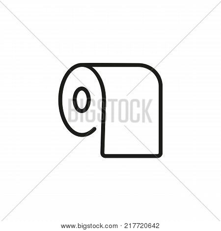 Line icon of bath tissue. Paper toilet, hygiene, bathroom. Water closet concept. Can be used for topics like public services, household goods, sanitary