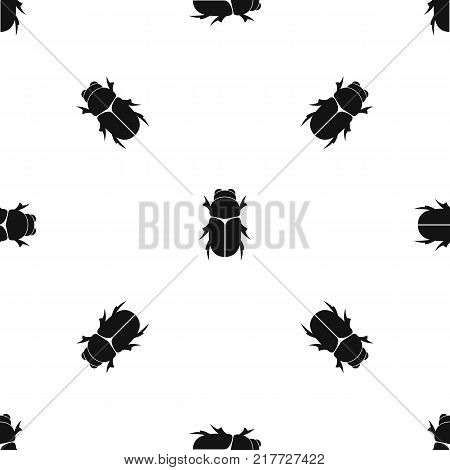 Chafer beetle pattern repeat seamless in black color for any design. Vector geometric illustration