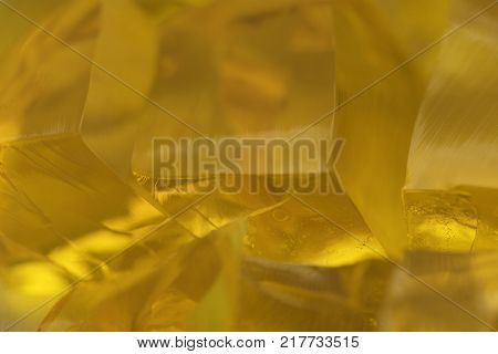 Yellow Jelly Macro Dessert Golden Color Juicy