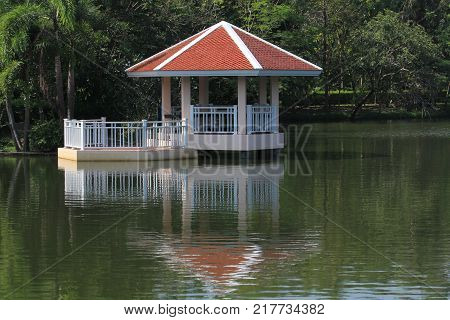 The water hall is in the park of Thailand.