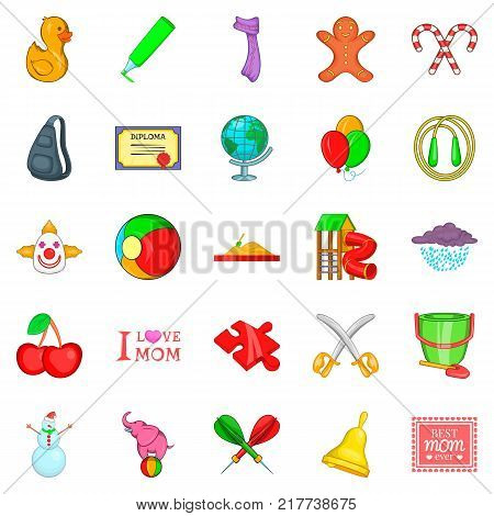 Bairn icons set. Cartoon set of 25 bairn vector icons for web isolated on white background