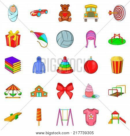 Childishness icons set. Cartoon set of 25 childishness vector icons for web isolated on white background