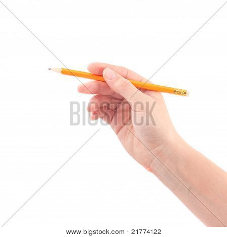 Main et crayon