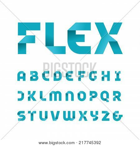 Paper Font. Vector Alphabet With Fold Effect Letters.