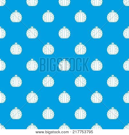 Lophophora cactus pattern repeat seamless in blue color for any design. Vector geometric illustration