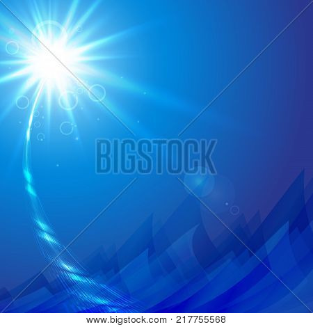 Flash in the sky, lodestar and vector illustration