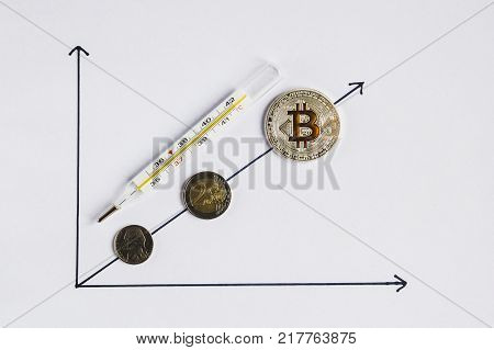 The crisis of the financial system concept, drawn on paper