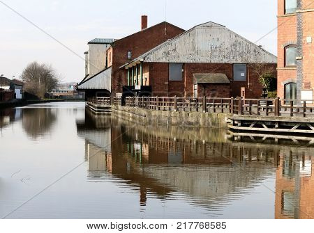 The old and vacant buildings at the Wigan Pier complex
