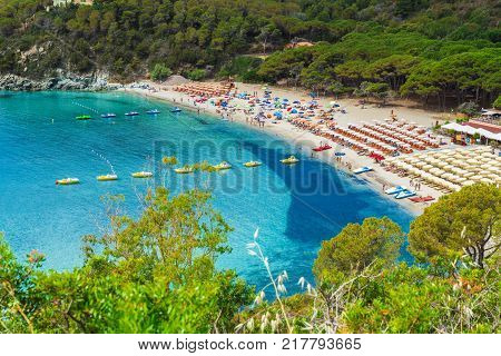 Fetovaia beach on Elba island Tuscany Italy.