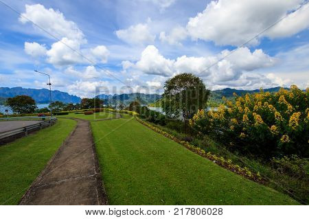 Observation Site Of Lake Cheo Lan, Thailand.