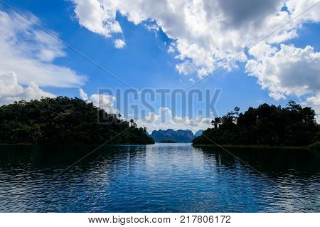 Observation Site Of Lake Cheo Lan, Thailand.