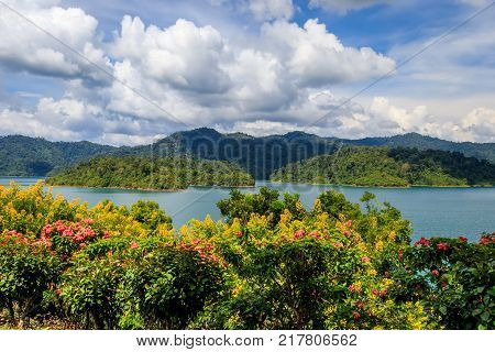 Observation Site Of Lake Cheo Lan, Thailand.