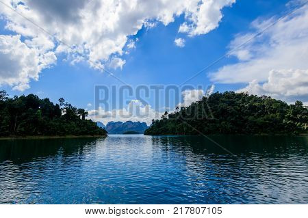 Observation Site Of Lake Cheo Lan, Thailand.