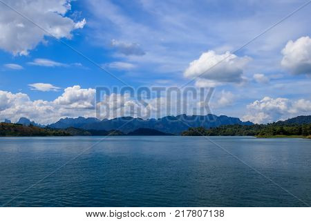 Observation Site Of Lake Cheo Lan, Thailand.