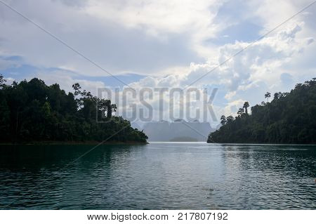 Observation Site Of Lake Cheo Lan, Thailand.
