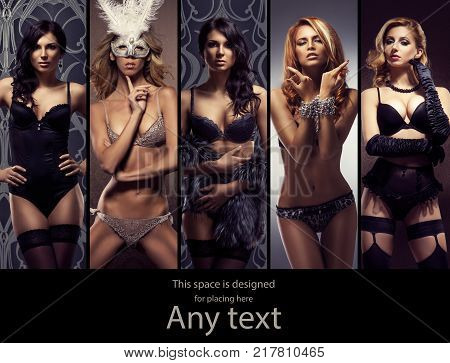 Beautiful woman in sexy lingerie. Erotic underwear collection.